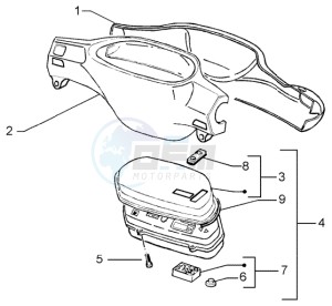 Typhoon 50 (USA) USA drawing Speedometers Kms. - handlebar cover