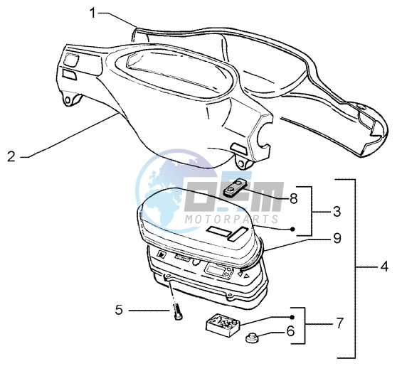 Speedometers Kms. - handlebar cover