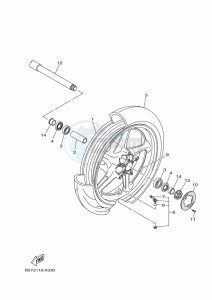 MT-10 MTN1000 (B5Y6) drawing FRONT WHEEL