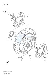 GSF650 (E2) Bandit drawing FRONT WHEEL (GSF650AK9 SAK9 UAK9 SUAK9 AL0 SAL0 UAL0 SUAL0)