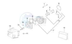 Scarabeo 50 2t (eng. Minarelli) drawing Cilinder head