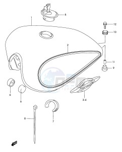 GZ250 (P19) drawing FUEL TANK (MODEL K3)