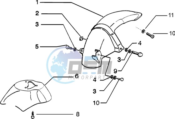 Front and rear mudguard