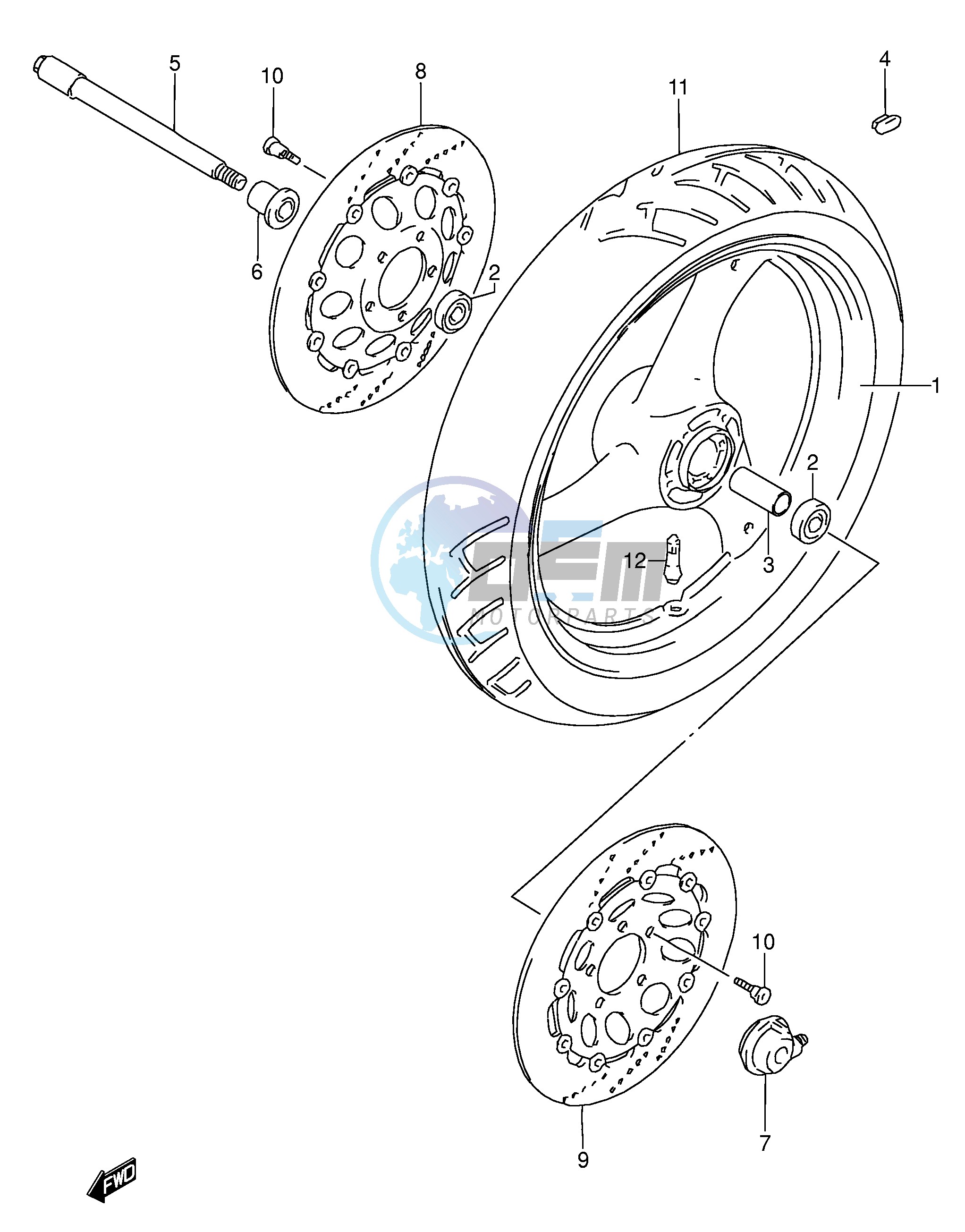 FRONT WHEEL (MODEL S T V)