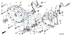 GL1800D GoldWing - GL1800-D UK - (E) drawing FRONT COVER/ TRANSMISSION COVER