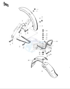 KZ 400 D (D) drawing FENDERS -- 74 -75 KZ400_KZ400D- -