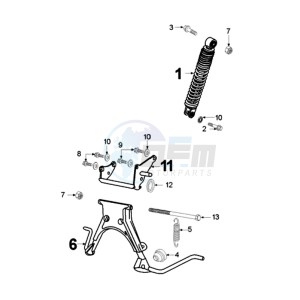 FIGHT NA BE drawing REAR SHOCK AND STAND