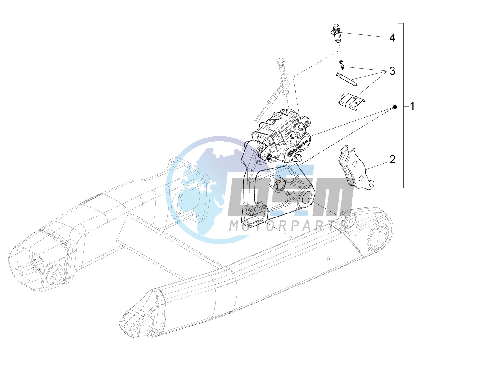 Rear brake caliper