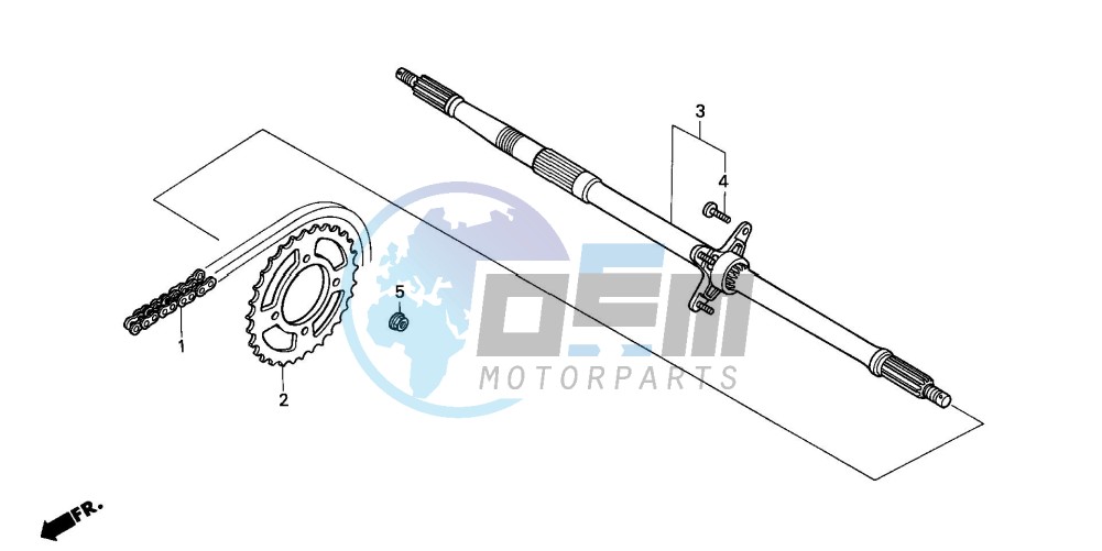 REAR WHEEL AXLE/ DRIVE CHAIN