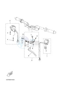 YZF-R125A R125 (5D7N) drawing HANDLE SWITCH & LEVER