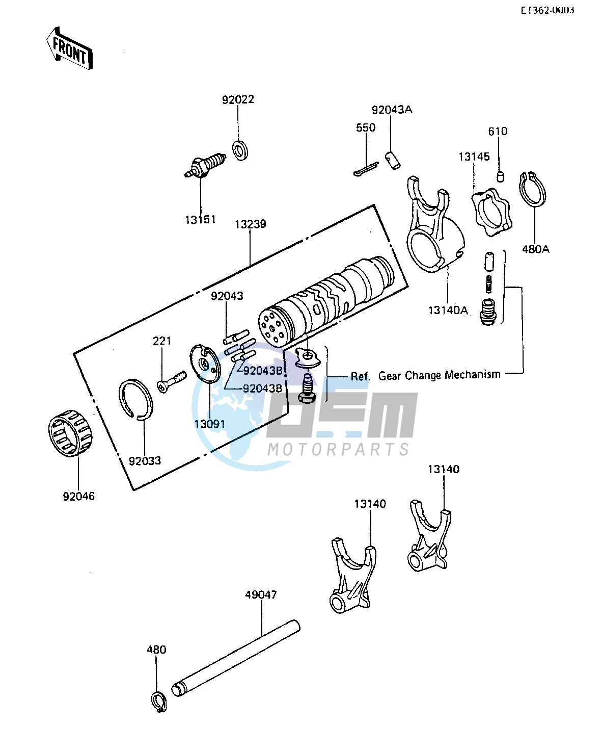 GEAR CHANGE DRUM & FORKS