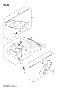 GSR750 (E21) drawing FUEL TANK SIDE COVER