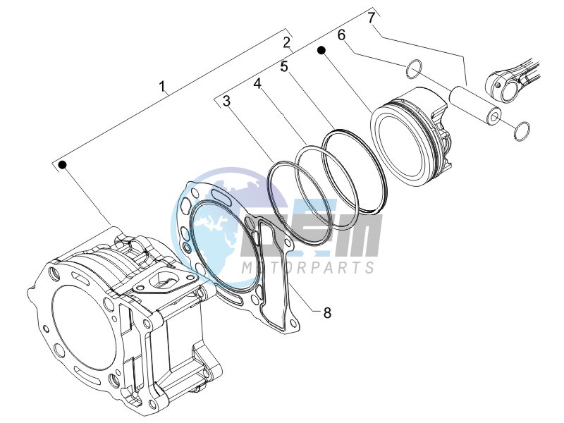 Cylinder - piston - wrist pin unit