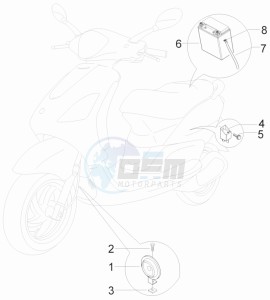 Fly 100 4t 2008 drawing Remote control switches - Battery - Horn