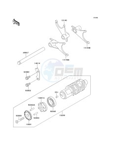 ZX 1100 D [NINJA ZX-11] (D1-D3) [NINJA ZX-11] drawing GEAR CHANGE DRUM_SHIFT FORK-- S- -