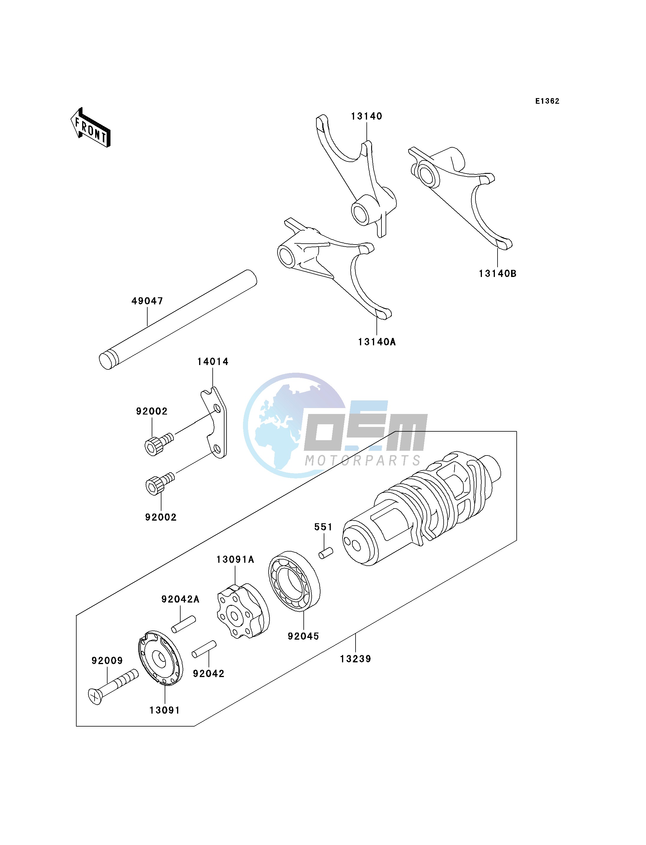 GEAR CHANGE DRUM_SHIFT FORK-- S- -