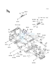 KVF 750 B (BRUTE FORCE 750 4X4I) (B6F-B7FA) A6F drawing ENGINE MOUNT