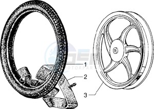 Ciao 50 drawing Alloy rear wheel