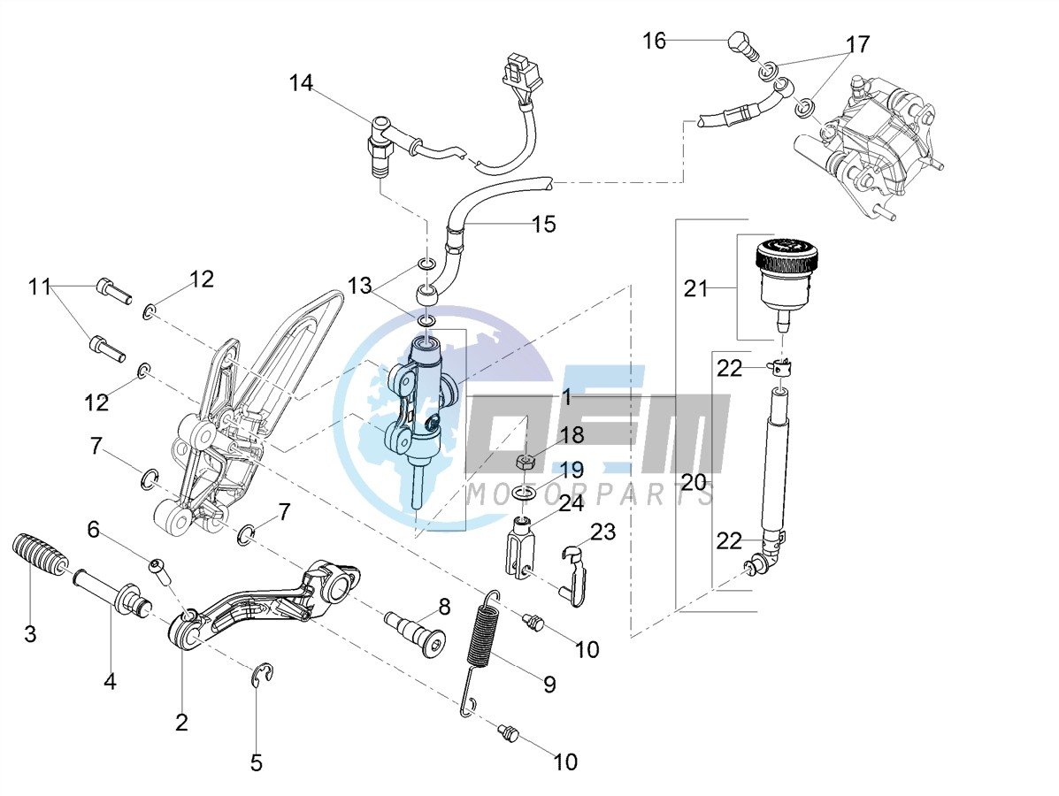 Rear master cylinder