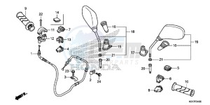 SH125AD SH125i UK - (E) drawing SWITCH/ CABLE/ MIRROR