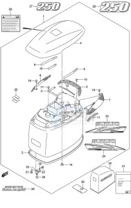 DF 250 drawing Engine Cover (White)