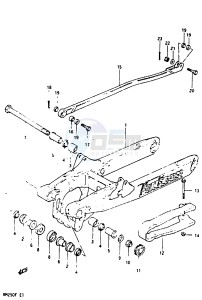 RM250 (E-F) drawing REAR SWINGING ARM