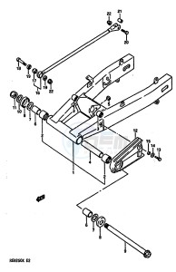 RGV250 1989 drawing REAR SWINGING ARM