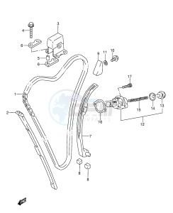 GSX600F (E2) Katana drawing CAM CHAIN (MODEL J K L M N P R S)