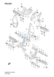 GSX600F (E2) Katana drawing FOOTREST (MODEL K1 K2 K3)