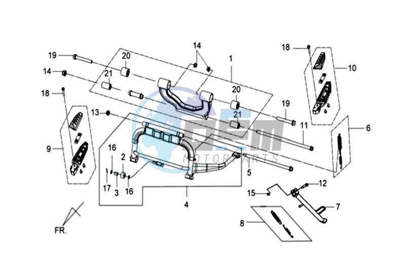 CENTRAL STAND - SUSPENSION - FOOT RESTEN