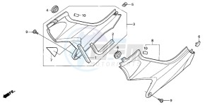 CB600F2 HORNET S drawing SIDE COVER (CB600F3/4/5/6)