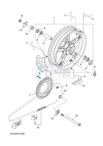 MT125 MT-125 (BR31 BR31 BR31 BR31 BR31) drawing REAR WHEEL