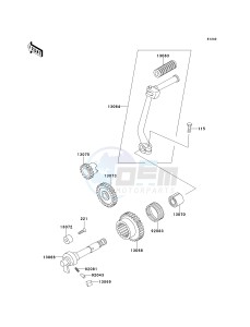 KE 100 B [KE100] (B16-B20) [KE100] drawing KICKSTARTER MECHANISM