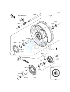 NINJA ZX-10R ZX1000JFF FR XX (EU ME A(FRICA) drawing Rear Hub