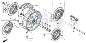 CBR900RR FIRE BLADE drawing FRONT WHEEL (1)