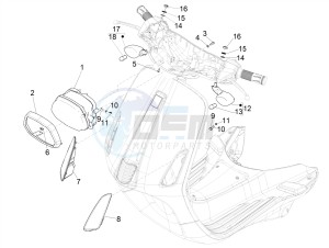 SPRINT 50 4T 3V E4-2020 (NAFTA) drawing Front headlamps - Turn signal lamps