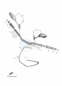 MT-09 MTN890 (B7NC) drawing STEERING HANDLE & CABLE