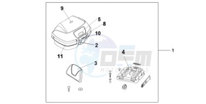 CBF600N9 Europe Direct - (ED) drawing TOP BOX 45L QUASAR SILVER METALLIC