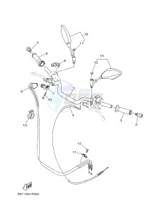 MTN1000 MTN-1000 MT-10 (B67E) drawing STEERING HANDLE & CABLE