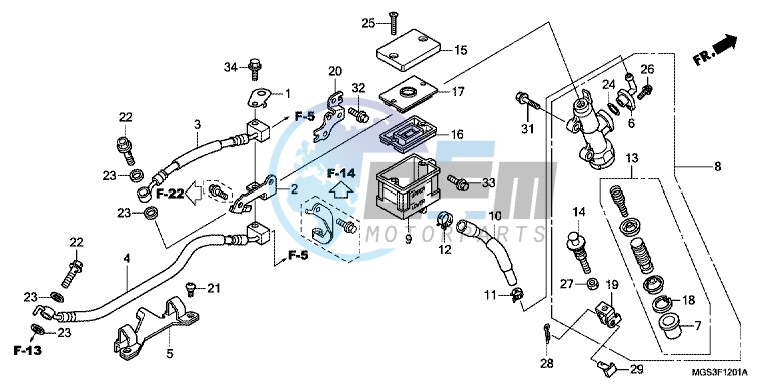 REAR BRAKE MASTER CYLINDER (NC700XA/ XD)