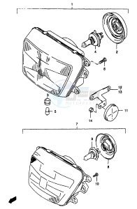 GSF1200A (E18) drawing HEADLAMP (GSF1200ST SV SW SX SY SAV SAW SAX SAY)