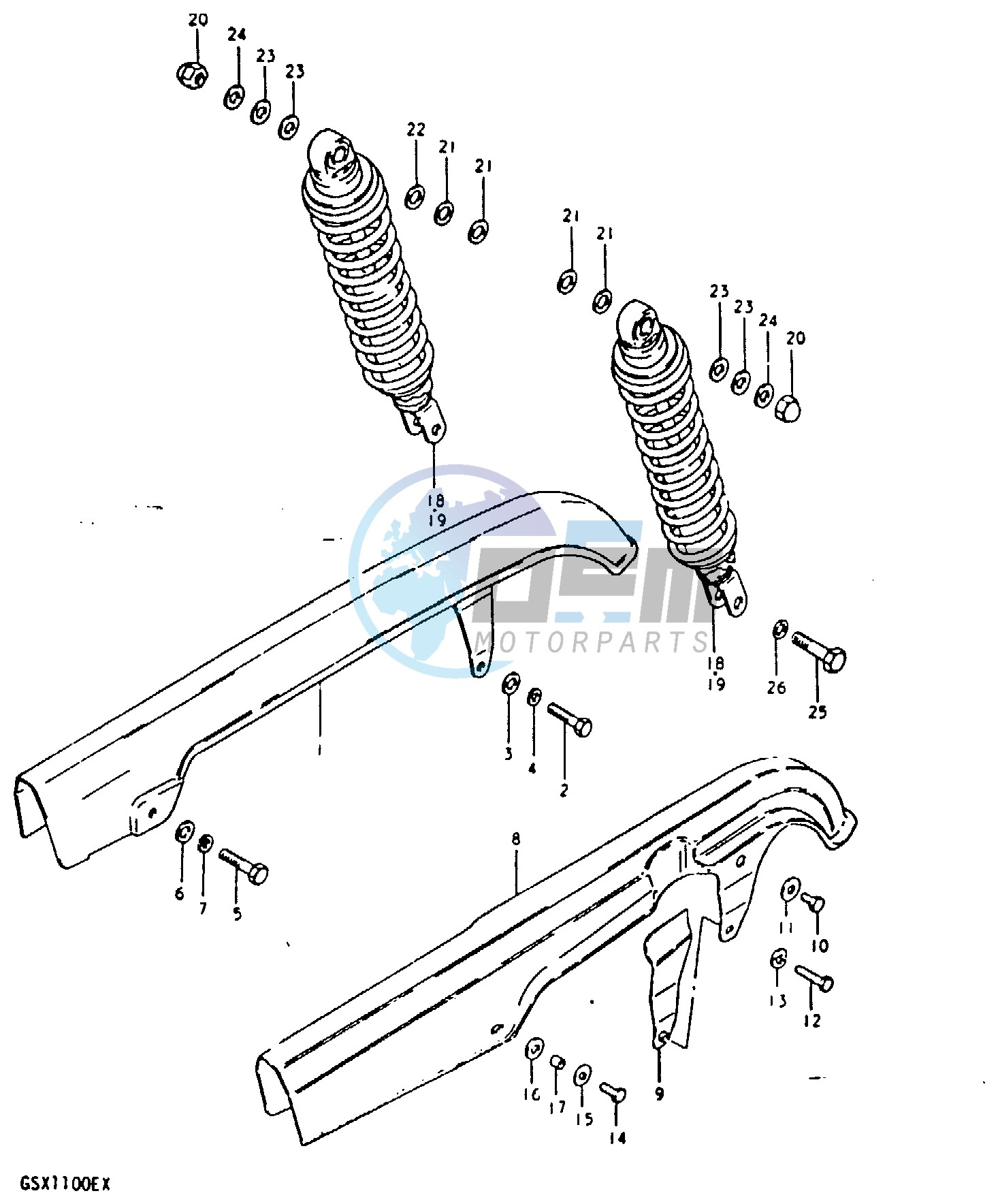 CHAIN CASE - REAR SHOCK ABSORBER