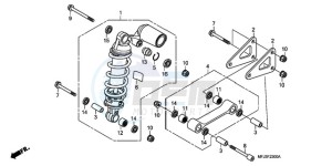 CBR600RR9 UK - (E / MK) drawing REAR CUSHION (CBR600RR)