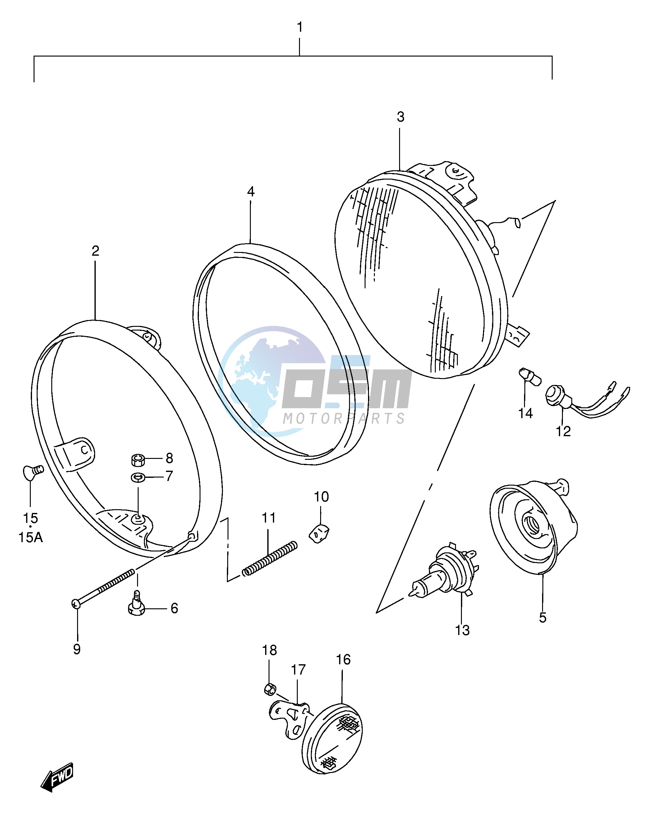 HEADLAMP (GSF600T V W X UT UV UW UX)