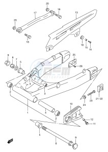 GSF1200 (E2) Bandit drawing REAR SWINGING ARM (GSF1200SAV SAW SAX SAY)