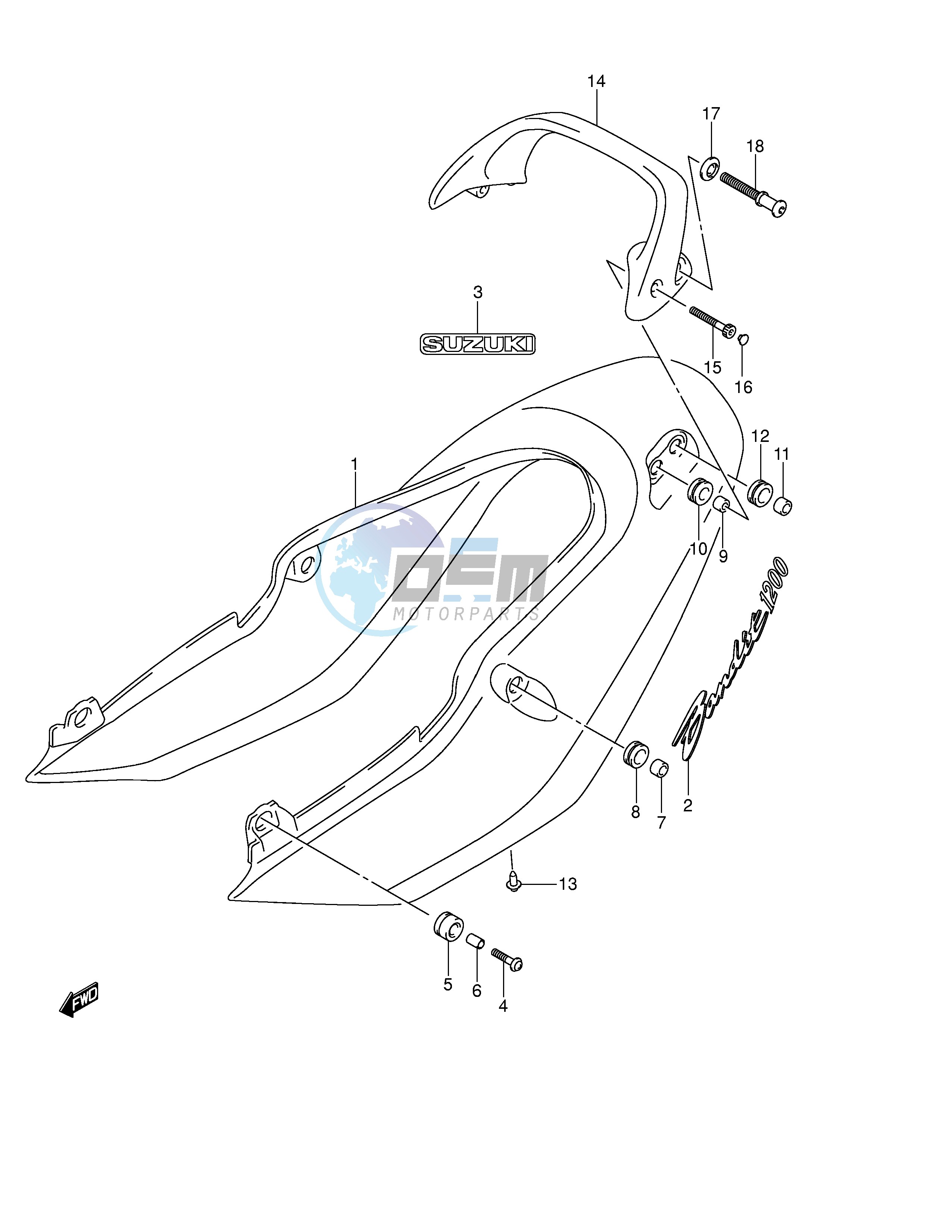 SEAT TAIL COVER (GSF1200K4)