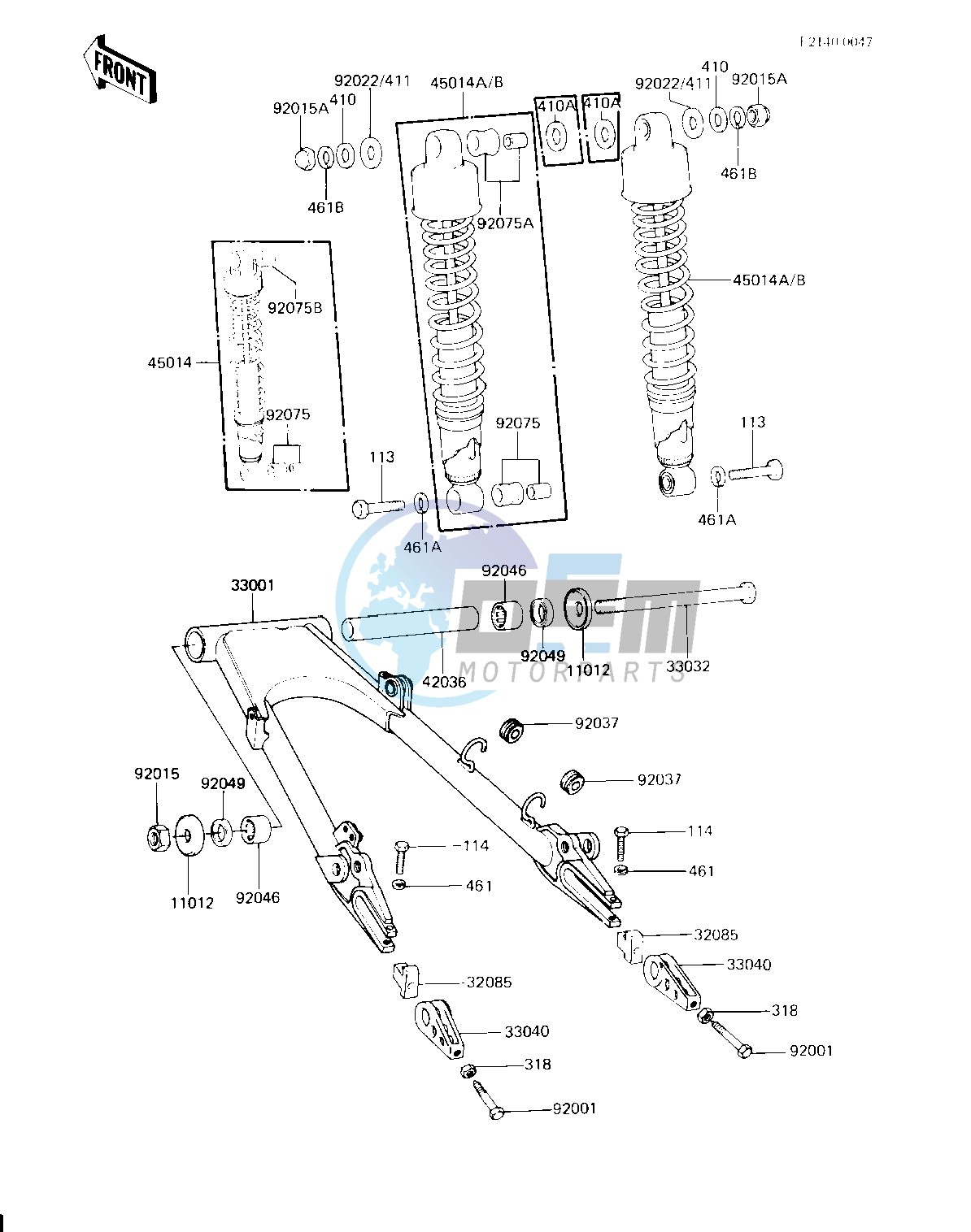 SWING ARM_SHOCK ABBSORBERS -- 81-83 H2_H3_H4- -