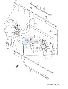 RF900R (E28) drawing CARBURETOR FITTINGS