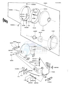 KZ 750 E (E2-E3) drawing HEADLIGHT -- 81 -82 KZ750-E2_E3- -