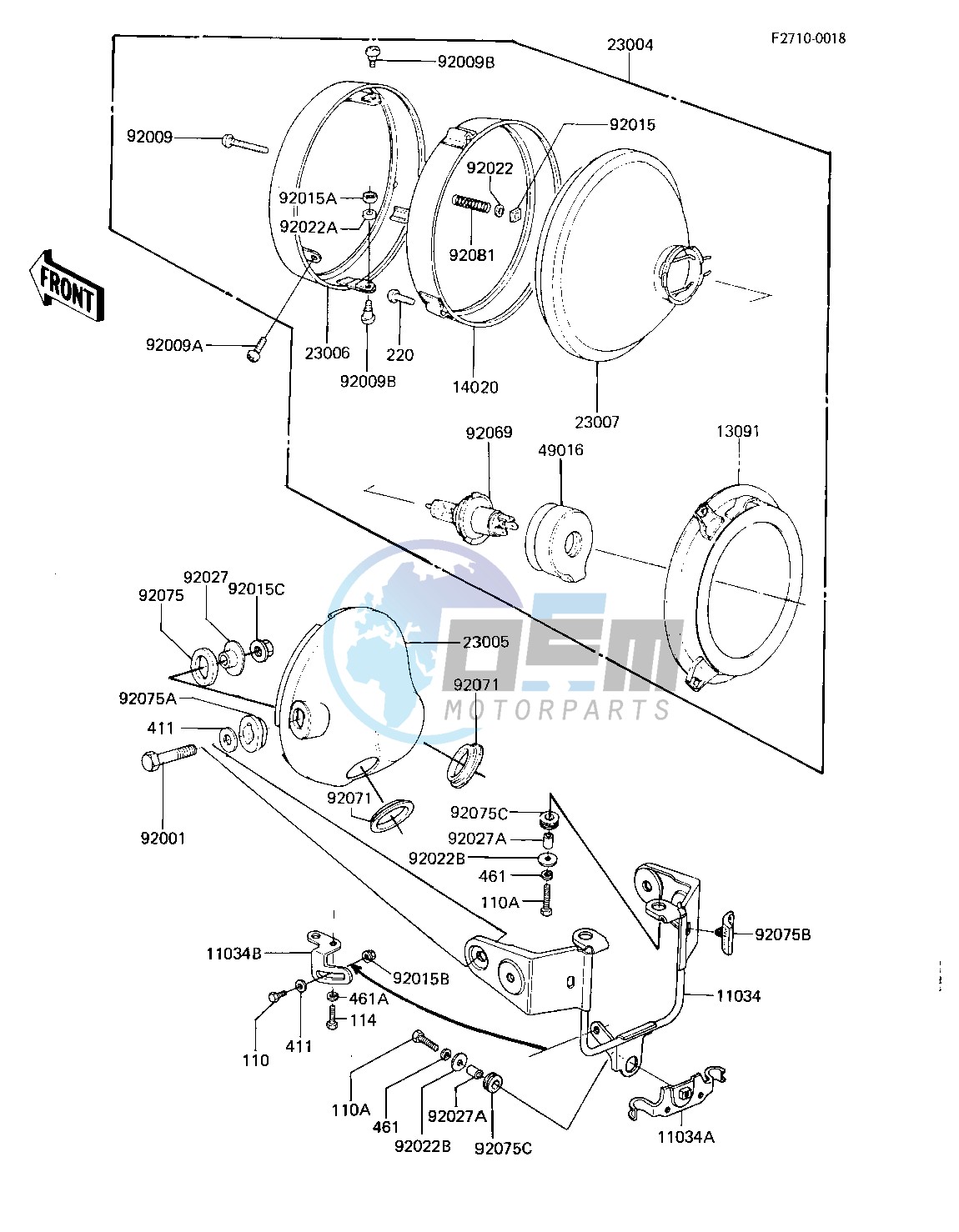 HEADLIGHT -- 81 -82 KZ750-E2_E3- -